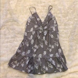 grey floral mini dress